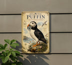 Atlantic Puffin with Fish in Beak Metal Sign, Audubon Ornithology Plate, Scientific Name, Range Map, Habitat Notes — photo 5