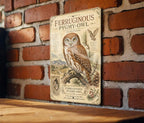 Ferruginous Pygmy Owl Metal Sign, Vintage Natural History Bird Plate, Scientific Name Range Map Habitat Notes, Audubon Decor — photo 2