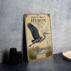 Great Blue Heron in Flight Metal Sign, Audubon Ornithology Illustration, Scientific Name Range Map Notes, Natural History Wall Decor — photo 4