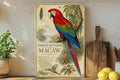 Green-Winged Macaw Metal Sign, Vintage Natural History Bird Plate, Scientific Name Range Map Habitat Notes Wall Decor — photo 1
