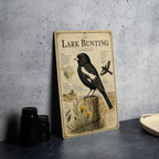 Lark Bunting Metal Sign Vintage Natural History Bird Illustration with Scientific Name Range Map Habitat Notes Cabin Lodge Decor — photo 4