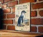 Little Blue Penguin Metal Sign, Vintage Natural History Specimen Plate, Scientific Name, Range Map, Habitat Notes Wall Decor — photo 2