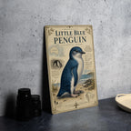 Little Blue Penguin Metal Sign, Vintage Natural History Specimen Plate, Scientific Name, Range Map, Habitat Notes Wall Decor — photo 4