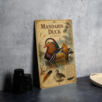 Mandarin Duck Metal Sign Vintage Natural History Bird Plate Ornithology Illustration Scientific Name Range Map Habitat Scene — photo 4