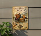 Mandarin Duck Metal Sign Vintage Natural History Bird Plate Ornithology Illustration Scientific Name Range Map Habitat Scene — photo 5