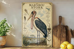 Marabou Stork Metal Sign Vintage Natural History Bird Illustration Scientific Name Range Map Habitat Notes Ornithology Wall Decor — photo 2