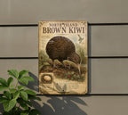 North Island Brown Kiwi Metal Sign, Natural History Specimen Plate, Scientific Name, Range Map, Habitat Notes, Cabin Lodge Decor — photo 5