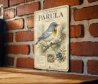 Northern Parula Metal Sign, Vintage Audubon-Inspired Bird Field Guide Plate, Scientific Name, Range Map, Habitat Notes Wall Decor — photo 3