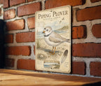 Piping Plover Metal Sign, Audubon-Inspired Ornithology Plate with Scientific Name, Range Map, Habitat Notes, Bird Lover Decor — photo 1