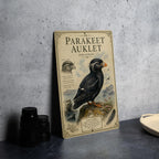 Parakeet Auklet Metal Sign, Vintage Natural History Bird Illustration, Scientific Name Range Map Notes, Cabin Lodge Decor Gift — photo 4