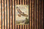 Red Tailed Hawk Soaring Metal Sign, Audubon-Inspired Ornithology Plate, Scientific Name Range Map Notes, Cabin Lodge Decor — photo 5