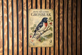 Rose-Breasted Grosbeak Metal Sign, Audubon-Inspired Natural History Bird Plate with Scientific Name, Range Map, Habitat Notes — photo 1