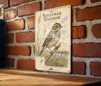 Savannah Sparrow Metal Sign, Audubon-Inspired Natural History Bird Plate, Scientific Name Range Map Habitat Notes, Birder Decor Gift — photo 4