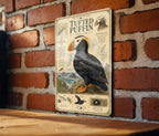 Tufted Puffin Metal Sign, Vintage Natural History Bird Illustration, Scientific Name, Range Map, Anatomical Notes, Habitat Scene — photo 2