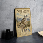 White-Crowned Sparrow Metal Sign Vintage Natural History Bird Illustration Ornithology Specimen Plate Wall Decor Gift — photo 1