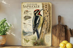Yellow-Bellied Sapsucker Metal Sign, Audubon-Inspired Natural History Bird Plate with Scientific Name, Range Map & Habitat Scene — photo 1