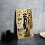 Yellow-Bellied Sapsucker Metal Sign, Audubon-Inspired Natural History Bird Plate with Scientific Name, Range Map & Habitat Scene — photo 5