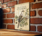 Yellow-Billed Cuckoo Metal Sign, Audubon-Inspired Natural History Bird Illustration, Scientific Name Range Map Habitat Notes Wall Decor — photo 4