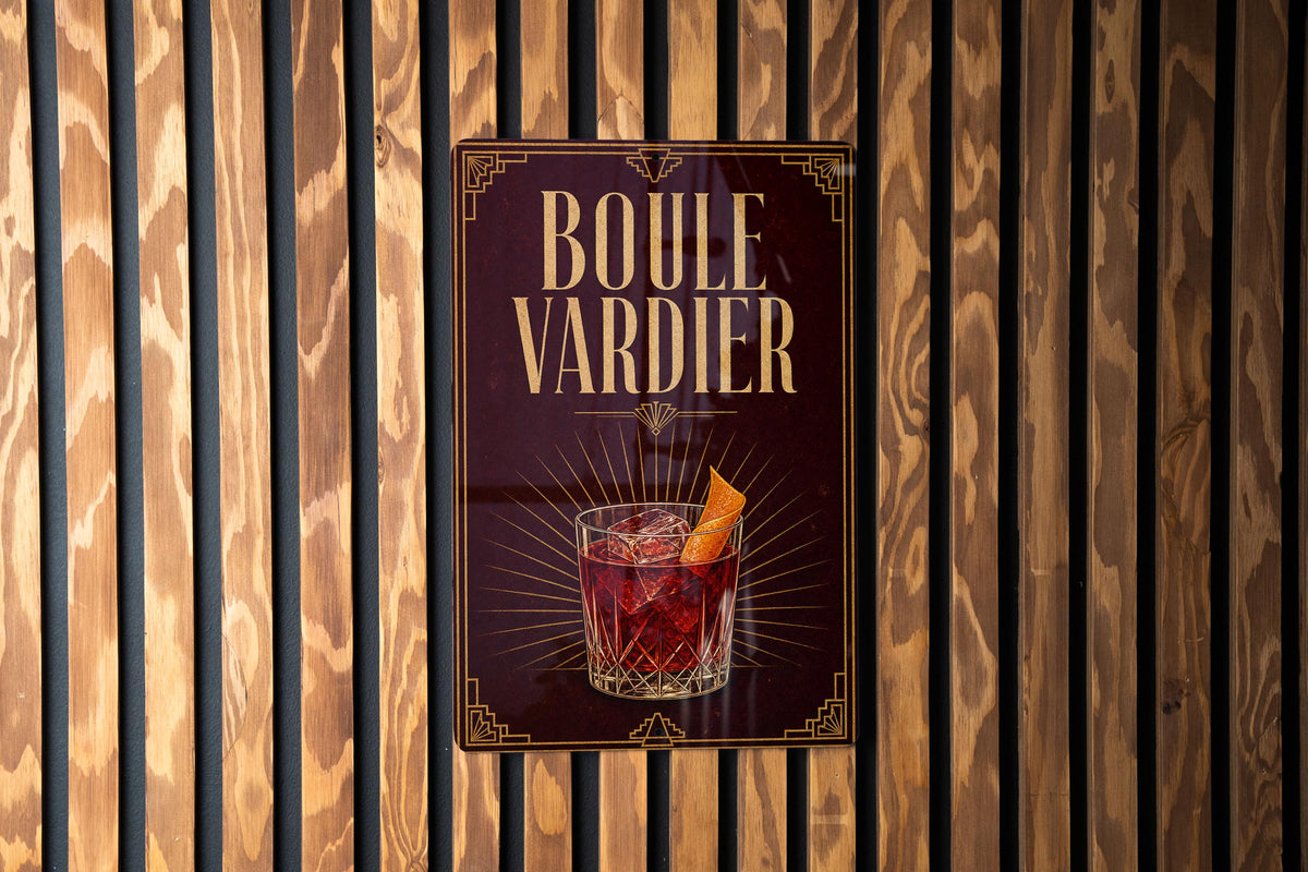 Boulevardier Cocktail Metal Sign, Vintage 1920s Art Deco Bar Decor, Classic Whiskey Campari Sweet Vermouth Drink Poster Sign — photo 2