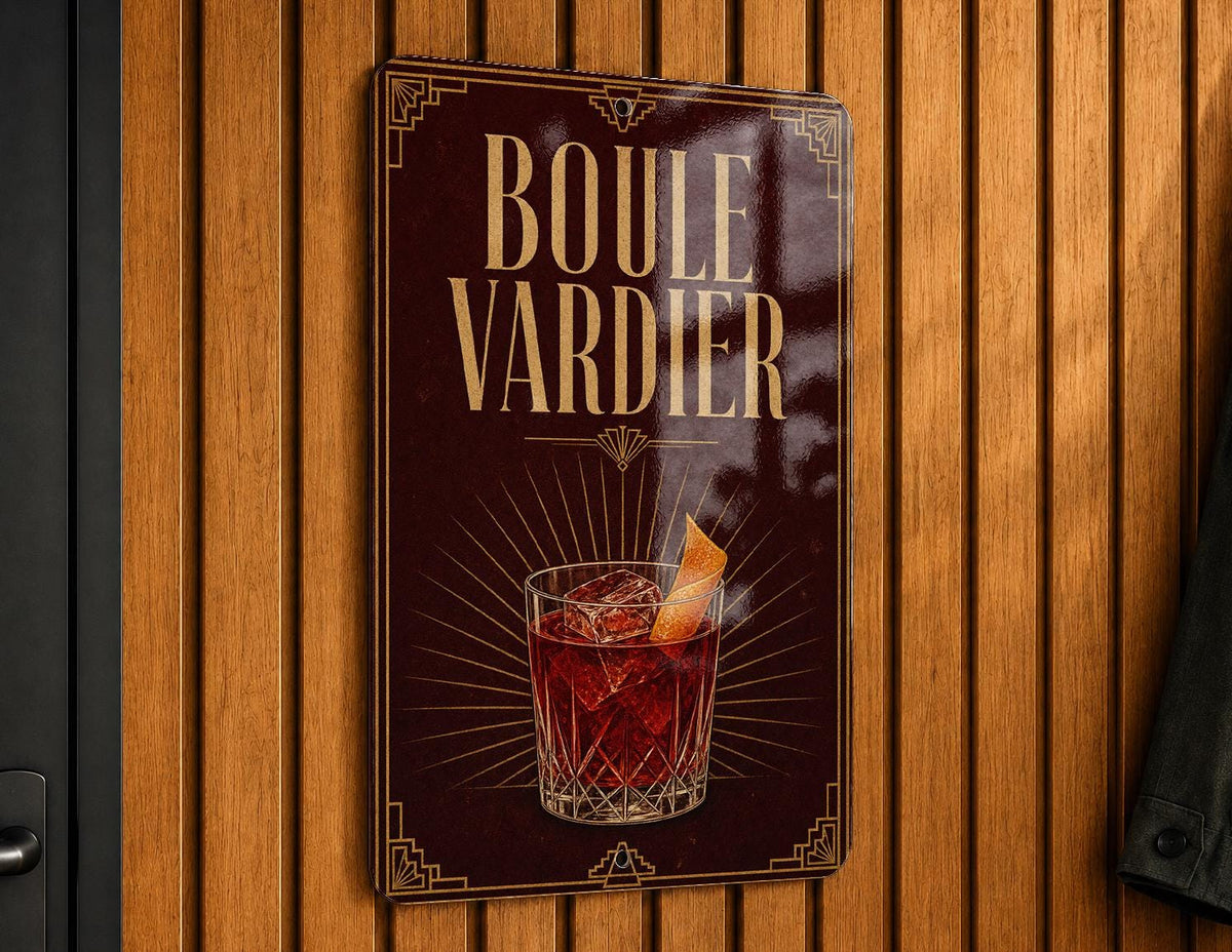 Boulevardier Cocktail Metal Sign, Vintage 1920s Art Deco Bar Decor, Classic Whiskey Campari Sweet Vermouth Drink Poster Sign — photo 6