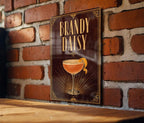 Brandy Daisy Cocktail Metal Sign, Vintage 1920s Art Deco Bar Poster Decor, Retro Mixology Lounge Wall Sign — photo 1
