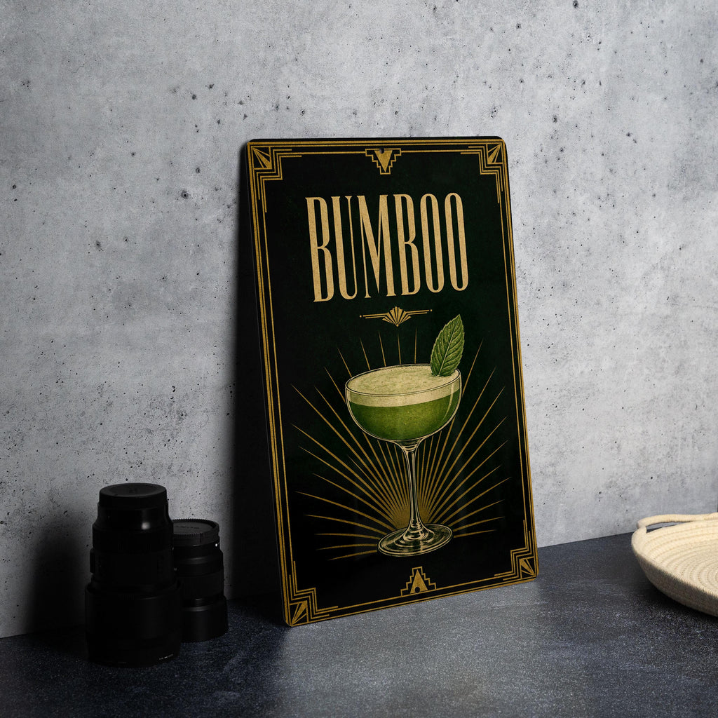 Bumboo Cocktail Metal Sign, Vintage 1920s Art Deco Cocktail Poster Bar Decor, Speakeasy Lounge Wall Sign — photo 1