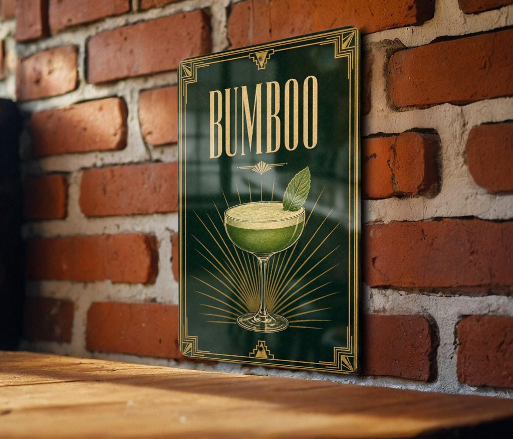 Bumboo Cocktail Metal Sign, Vintage 1920s Art Deco Cocktail Poster Bar Decor, Speakeasy Lounge Wall Sign — photo 2