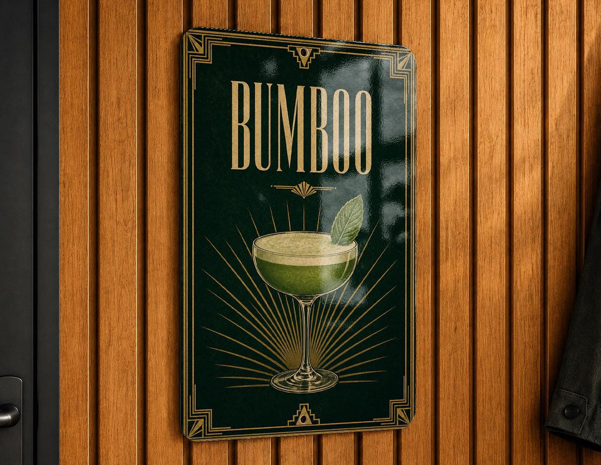 Bumboo Cocktail Metal Sign, Vintage 1920s Art Deco Cocktail Poster Bar Decor, Speakeasy Lounge Wall Sign — photo 3
