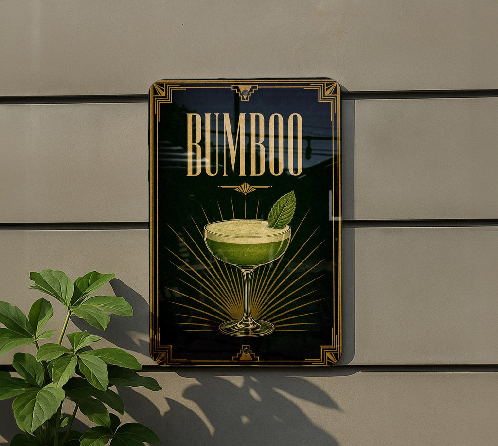Bumboo Cocktail Metal Sign, Vintage 1920s Art Deco Cocktail Poster Bar Decor, Speakeasy Lounge Wall Sign — photo 4