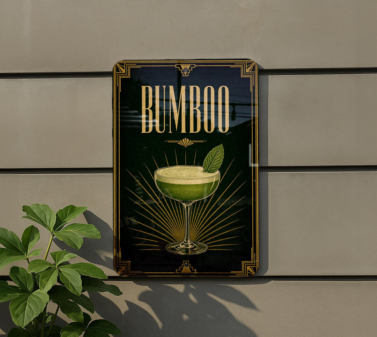 Bumboo Cocktail Metal Sign, Vintage 1920s Art Deco Cocktail Poster Bar Decor, Speakeasy Lounge Wall Sign — photo 4