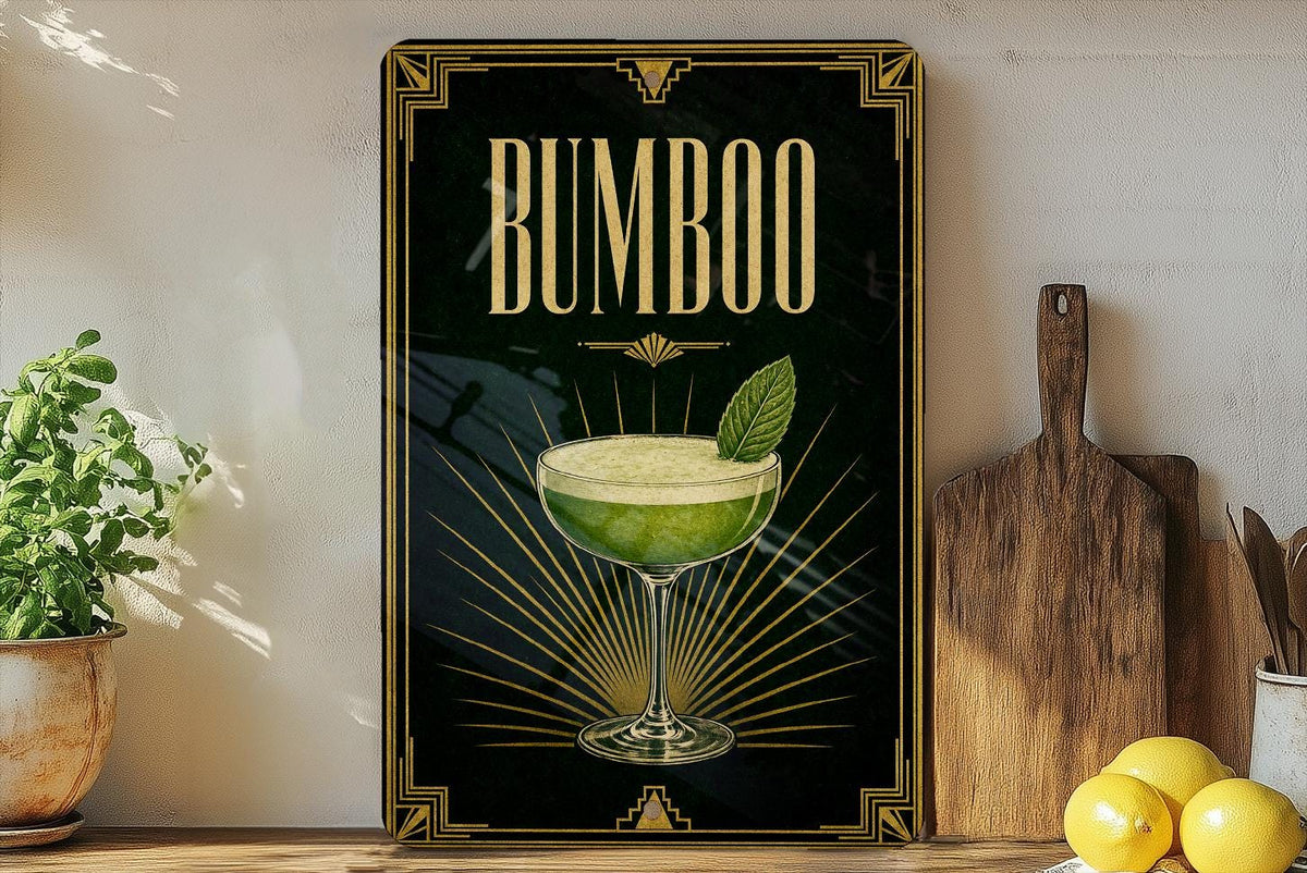 Bumboo Cocktail Metal Sign, Vintage 1920s Art Deco Cocktail Poster Bar Decor, Speakeasy Lounge Wall Sign — photo 5