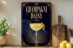 Champagne Daisy Cocktail Metal Sign, Vintage 1920s Art Deco Bar Decor, Classic Champagne Cocktail Poster Sign — photo 4