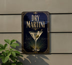 Dry Martini Metal Sign, Vintage 1920s Art Deco Cocktail Bar Poster, Martini Glass Drink Decor, Home Bar Wall Sign — photo 2
