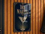 Dry Martini Metal Sign, Vintage 1920s Art Deco Cocktail Bar Poster, Martini Glass Drink Decor, Home Bar Wall Sign — photo 5