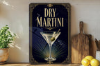 Dry Martini Metal Sign, Vintage 1920s Art Deco Cocktail Bar Poster, Martini Glass Drink Decor, Home Bar Wall Sign — photo 6