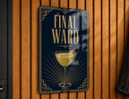 Final Ward Cocktail Metal Sign, Vintage 1920s Art Deco Cocktail Poster Bar Decor, Speakeasy Lounge Wall Sign — photo 1