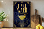 Final Ward Cocktail Metal Sign, Vintage 1920s Art Deco Cocktail Poster Bar Decor, Speakeasy Lounge Wall Sign — photo 3