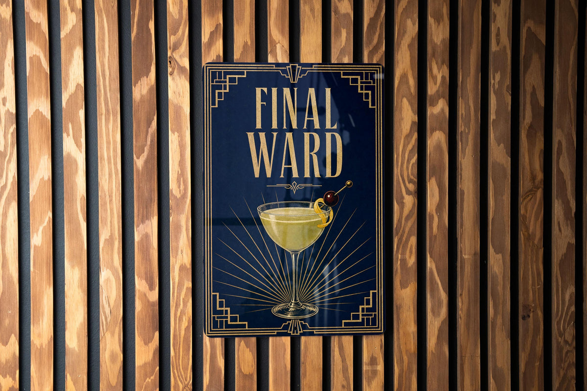Final Ward Cocktail Metal Sign, Vintage 1920s Art Deco Cocktail Poster Bar Decor, Speakeasy Lounge Wall Sign — photo 4