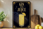 Gin and Juice Metal Sign, Vintage 1920s Art Deco Cocktail Poster Bar Decor, Gin Cocktail Drink Sign, Home Bar Wall Decor — photo 2