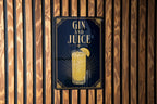 Gin and Juice Metal Sign, Vintage 1920s Art Deco Cocktail Poster Bar Decor, Gin Cocktail Drink Sign, Home Bar Wall Decor — photo 3