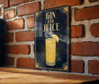Gin and Juice Metal Sign, Vintage 1920s Art Deco Cocktail Poster Bar Decor, Gin Cocktail Drink Sign, Home Bar Wall Decor — photo 4