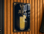 Gin and Juice Metal Sign, Vintage 1920s Art Deco Cocktail Poster Bar Decor, Gin Cocktail Drink Sign, Home Bar Wall Decor — photo 6