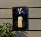 Gin Fizz Cocktail Metal Sign, Vintage 1920s Art Deco Cocktail Poster Bar Decor, Speakeasy Lounge Kitchen Wall Sign — photo 4