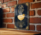 Gin Flip Cocktail Metal Sign, Vintage 1920s Art Deco Bar Decor, Classic Gin Flip Drink Poster Sign for Home Bar & Kitchen — photo 2