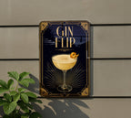 Gin Flip Cocktail Metal Sign, Vintage 1920s Art Deco Bar Decor, Classic Gin Flip Drink Poster Sign for Home Bar & Kitchen — photo 3