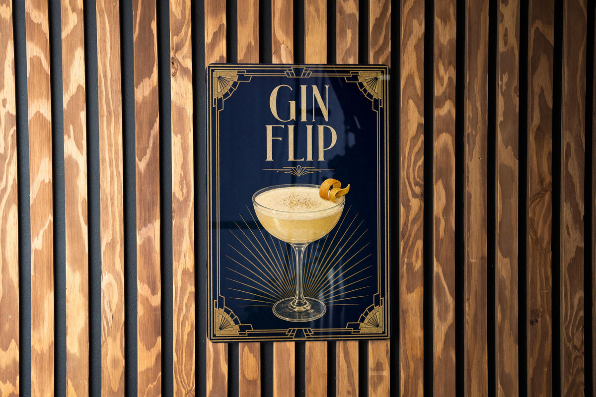 Gin Flip Cocktail Metal Sign, Vintage 1920s Art Deco Bar Decor, Classic Gin Flip Drink Poster Sign for Home Bar & Kitchen — photo 5