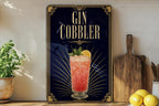Gin Cobbler Cocktail Metal Sign, Vintage 1920s Art Deco Bar Poster Sign, Classic Gin Drink Wall Decor, Speakeasy Bar Decor — photo 4