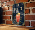 Gin Cobbler Cocktail Metal Sign, Vintage 1920s Art Deco Bar Poster Sign, Classic Gin Drink Wall Decor, Speakeasy Bar Decor — photo 5