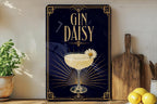 Gin Daisy Cocktail Metal Sign, Vintage 1920s Art Deco Bar Poster Sign, Gin Cocktail Wall Decor, Speakeasy Bar Decor — photo 2