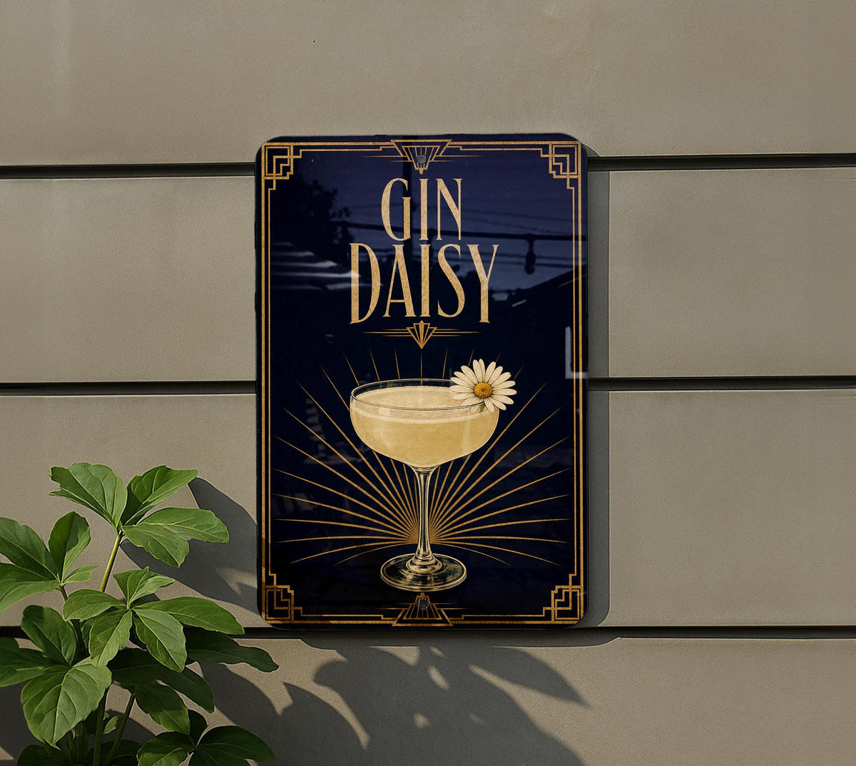 Gin Daisy Cocktail Metal Sign, Vintage 1920s Art Deco Bar Poster Sign, Gin Cocktail Wall Decor, Speakeasy Bar Decor — photo 4